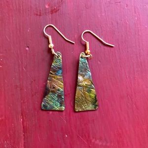 Handmade Hammered, fired, copper earrings